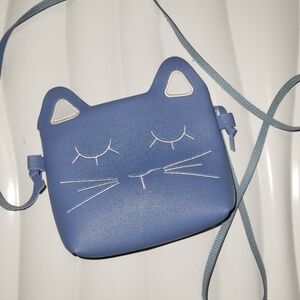 Cute Blue Cat Face Crossbody Bag